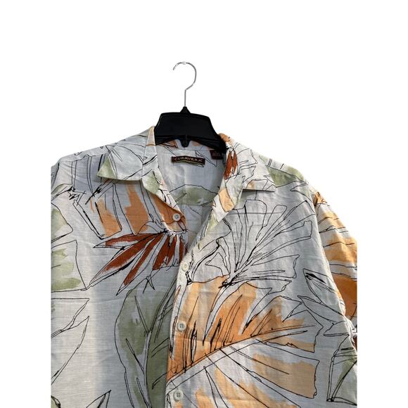 Cubavera Men's Hawaiian Shirt Colorful palms Print Size Large linen - Picture 4 of 13
